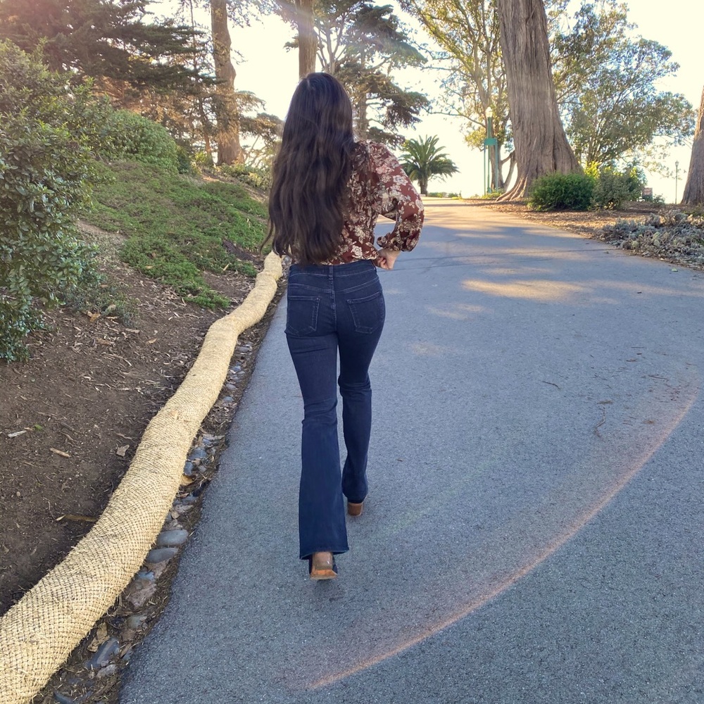 Pilcro and the Letterpress High rise flare jeans